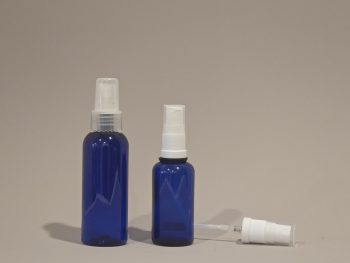 Blue Bottles 100ml Plastic with Clear Spray